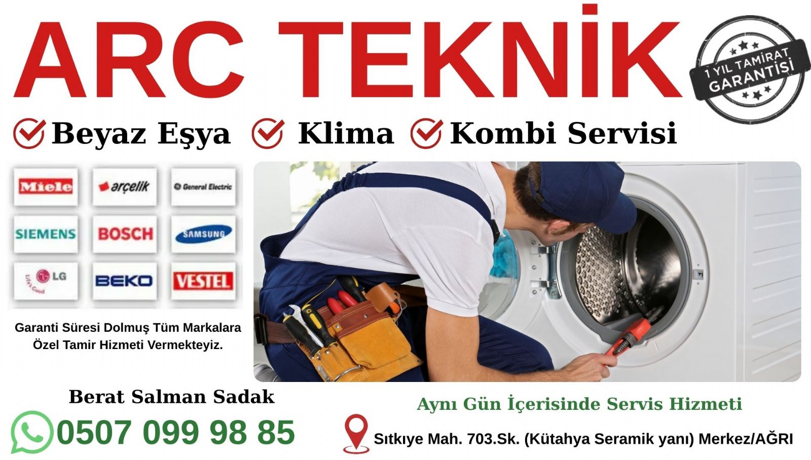 Ağrı Çamaşır Makinesi Tamircisi